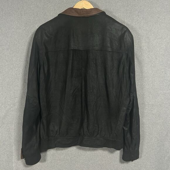 Vintage 90s Remy Lambskin Leather Bomber Jacket Men’s 38 Zip USA Made - 2 Flaws - Picture 3 of 12